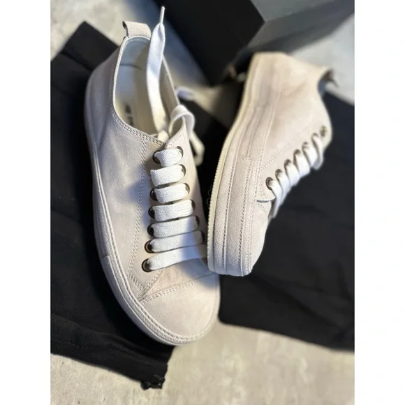 Ann Demeulemeester scamosciato blanco low top sneaker EU 40
